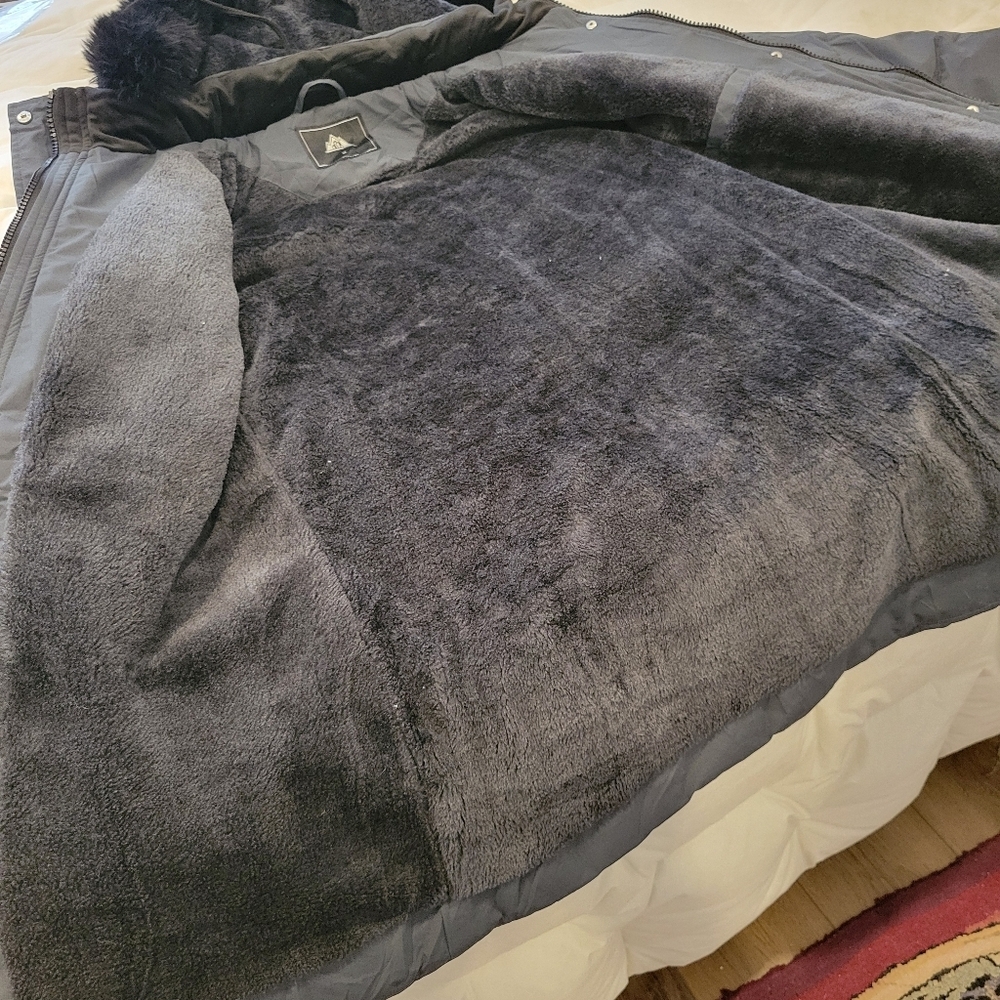 Puffer Coat Amazom Brand Hood Fur Trim Warm Cozy Med - Picture 14 of 14